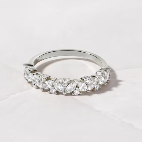 2.5Ct Marquise Cut Simulated Diamond Eternity Band Ring 14k Yellow Gold Over