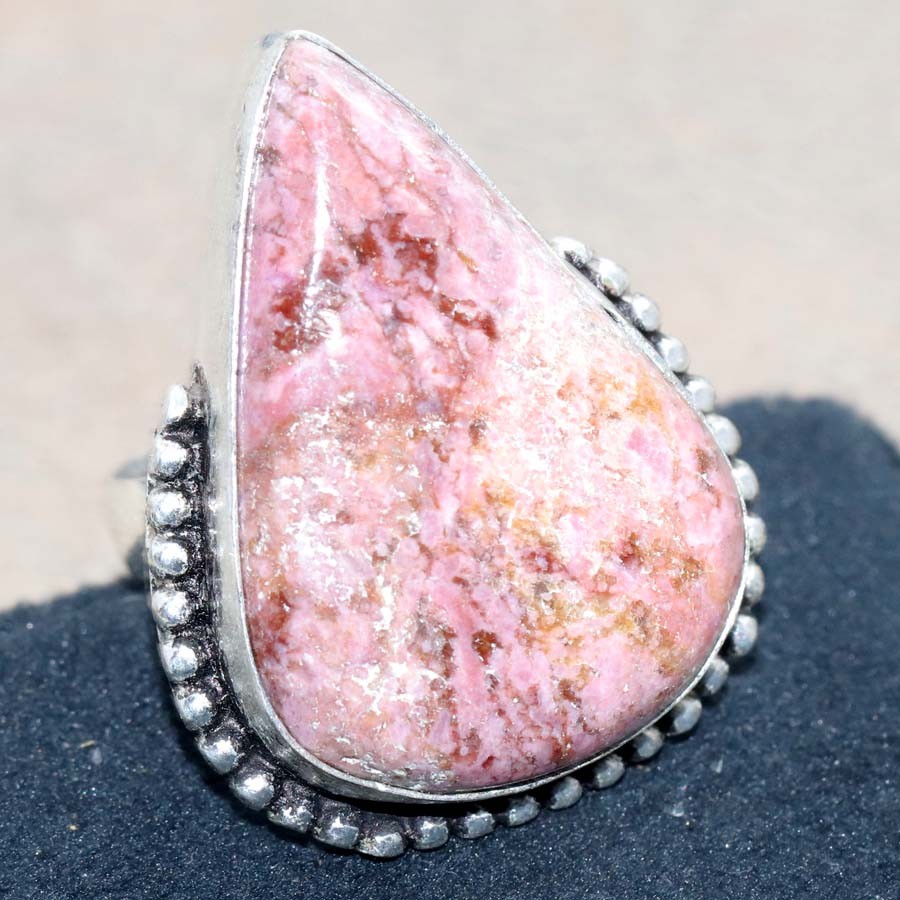 925 Silver Plated Cobalt Calcite Ring US 7 Budget Friendly Gift MJ