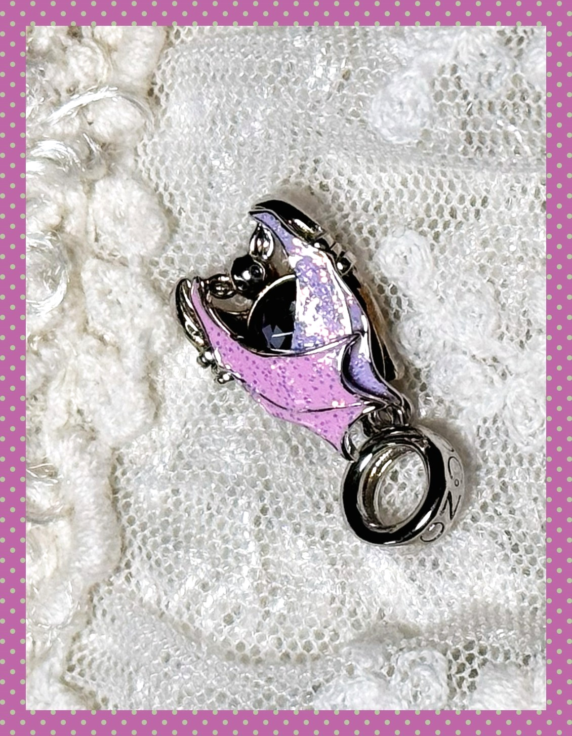 Gnoce Magical Vampire Bat Halloween Dangle Openable Charm Sterling Silver S925