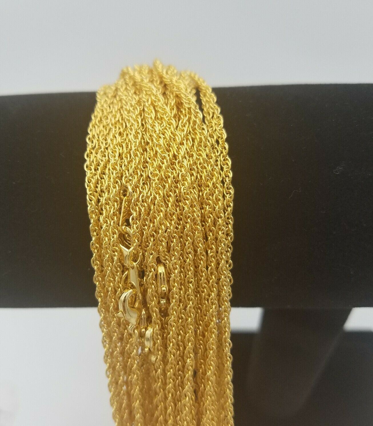 WHOLESALE LOT OF 48 PIECES OF 14 KT GOLD PLATED 30″ ROPE NECKLACES