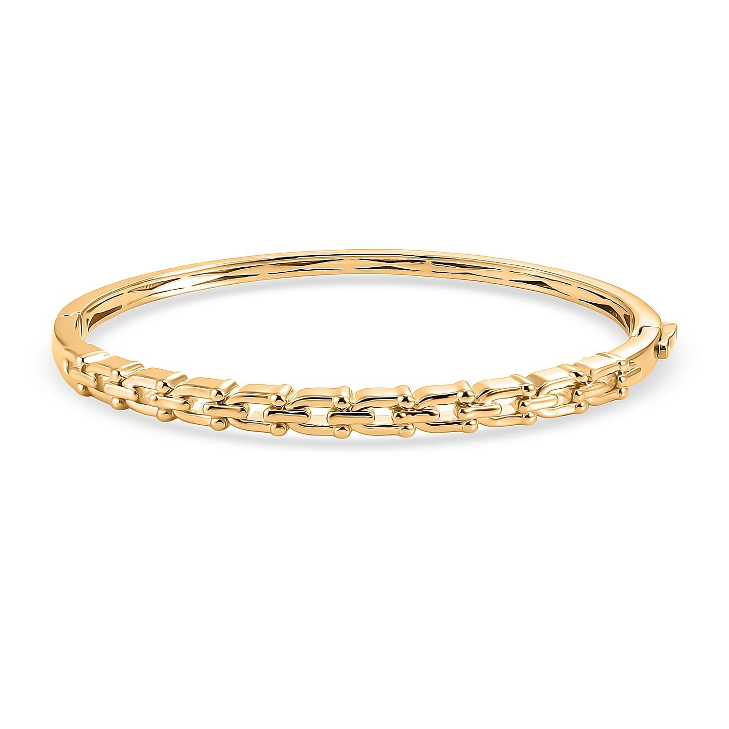Bangle Bracelet in 18K Yellow Gold Plated Bronze 7.25 In