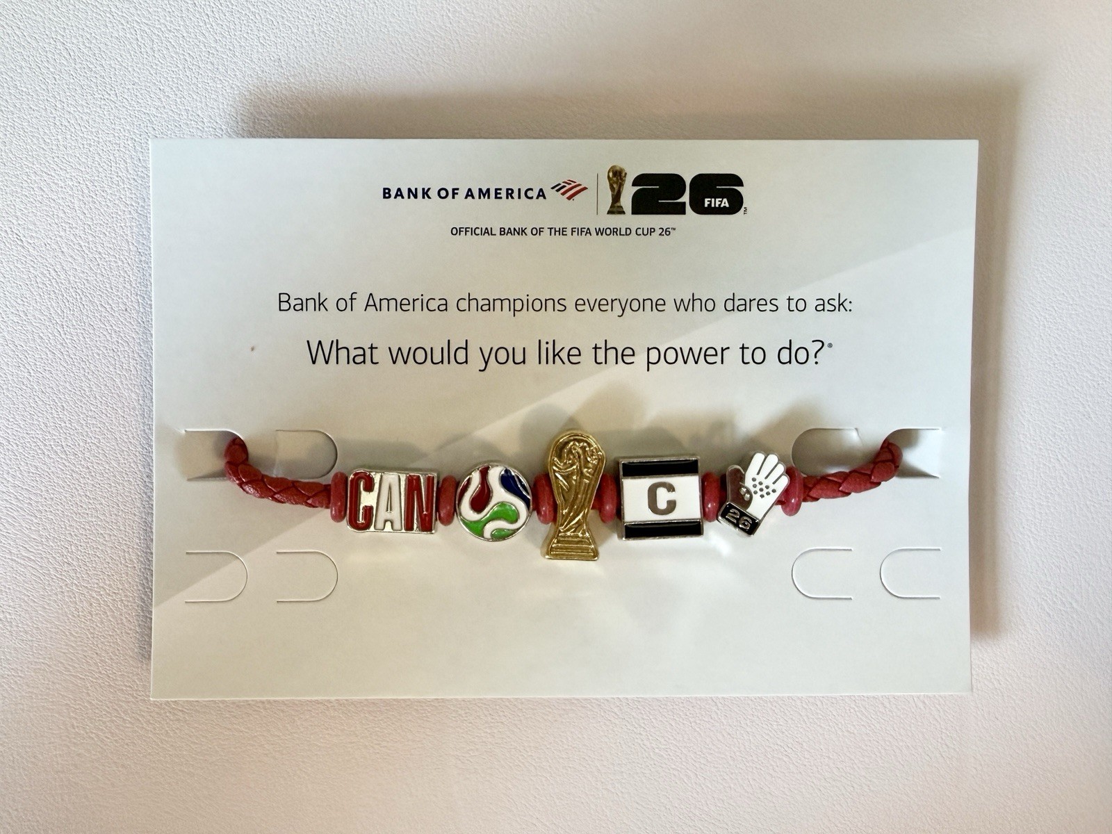 Bank of America FIFA World Cup 26 Braided Charm Bracelet Canada Large