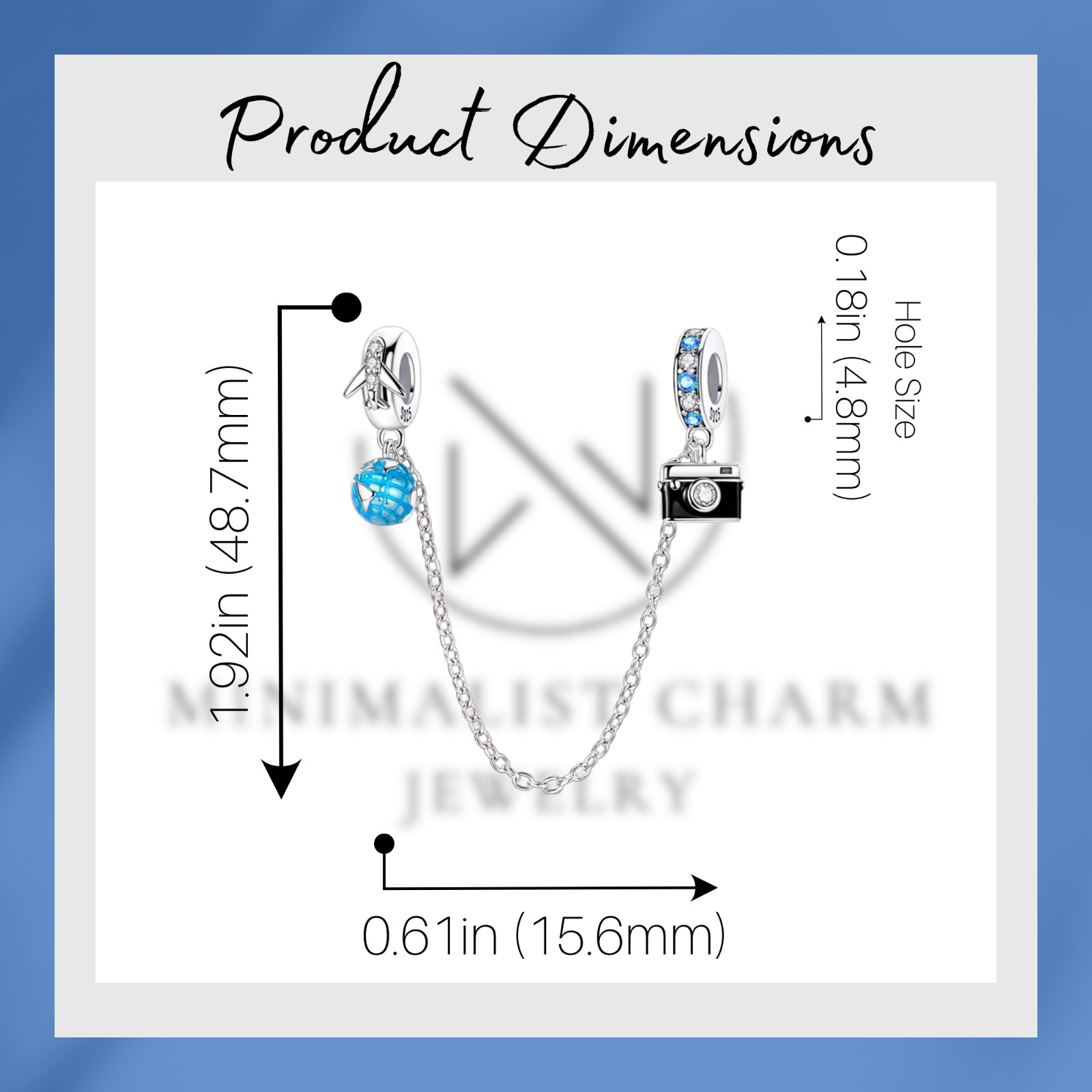 Travel The World Safety Charm, Safety Chain Charm, Travel Safety Charm