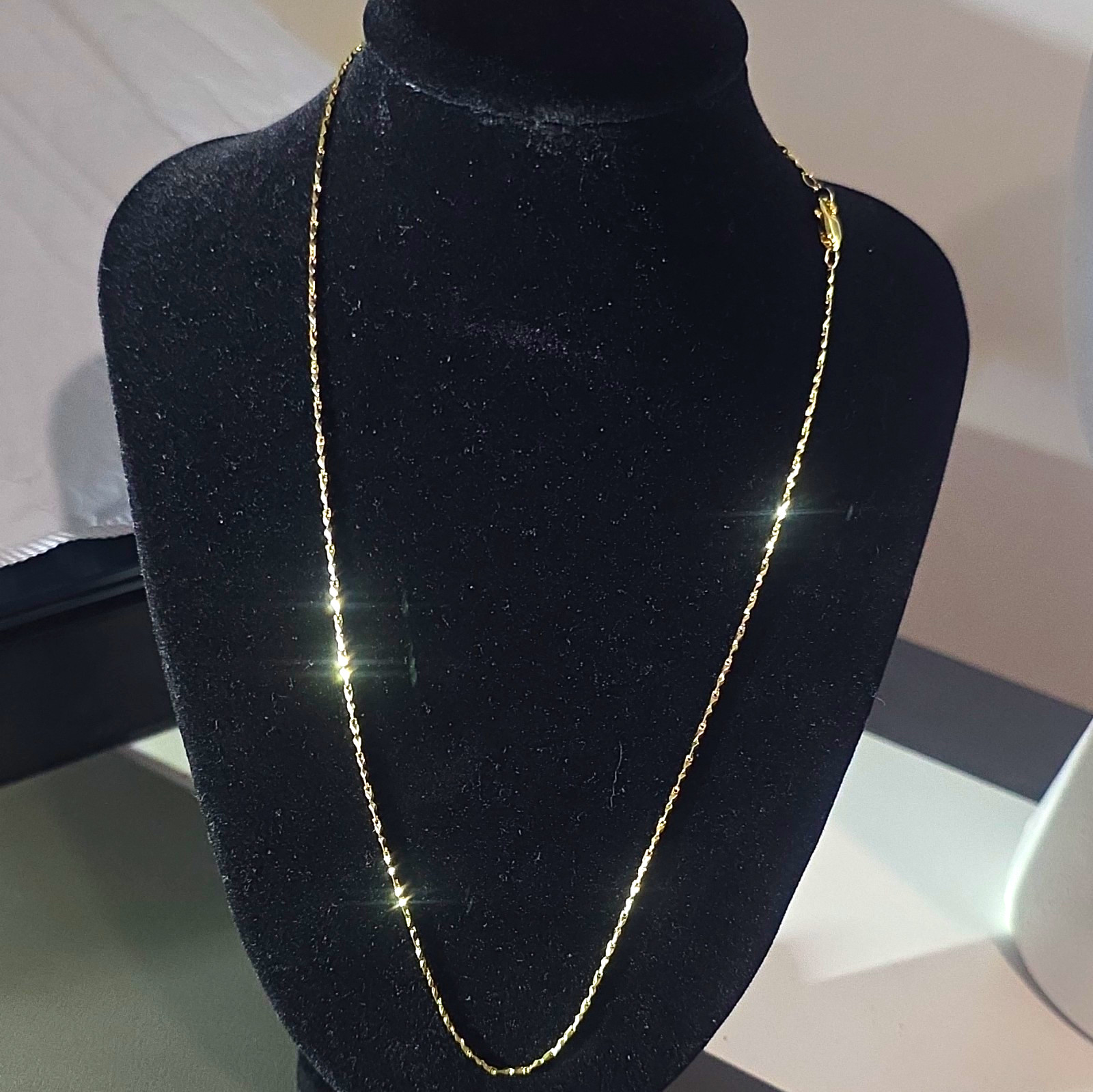 New 14K Gold Filled 0.9mm Thin Chain Necklace, 18inch, Lobster Clasp