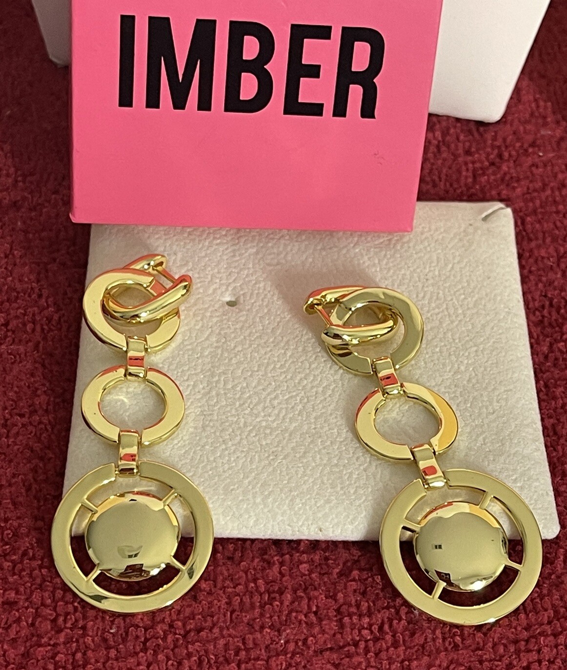 Imber Sterling Silver Gold Color Earring Set