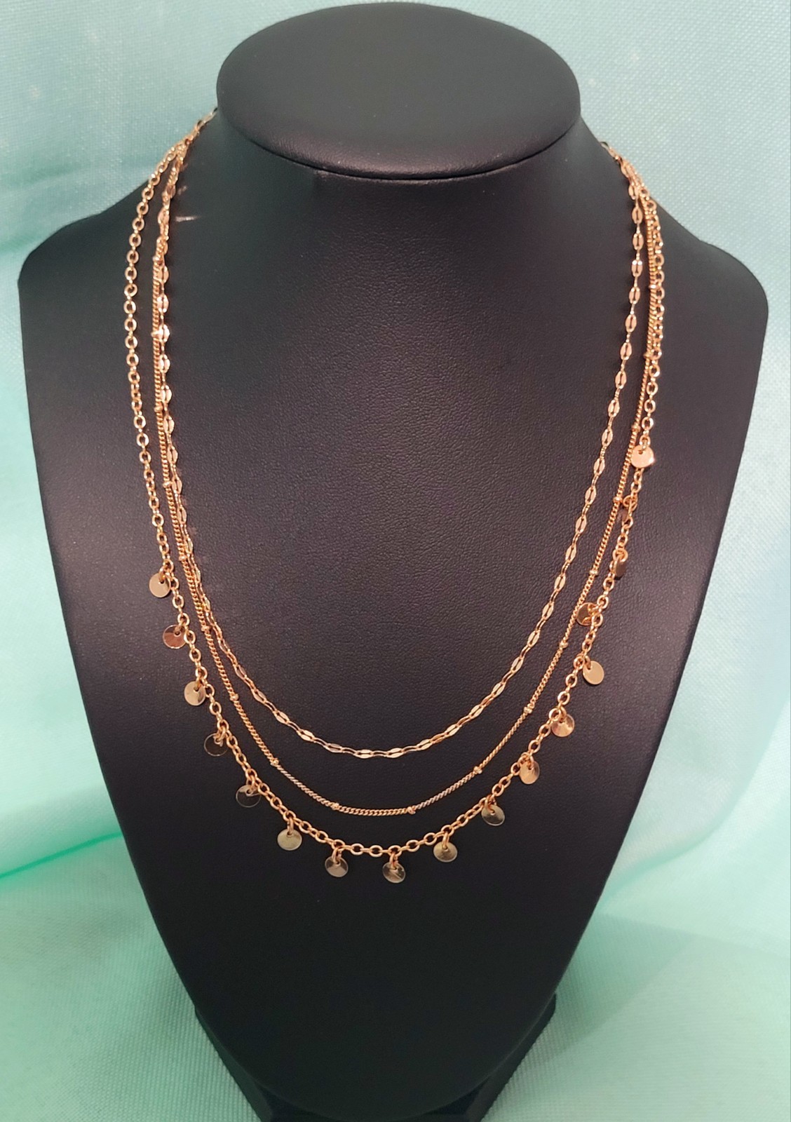 “Open Edit” Adjustable 16″ to 20″ Goldtone 3 Layer Chain Necklace