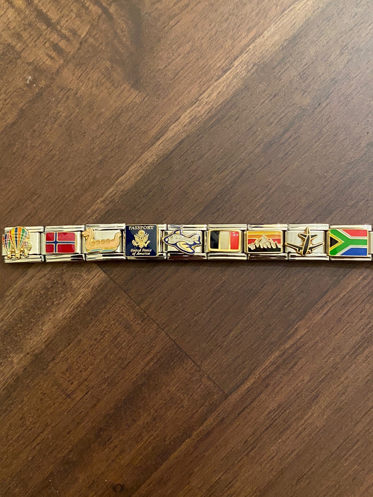20 Charm Travel/ Passport/ Airplane *Completed Bracelet * Italian Charm New