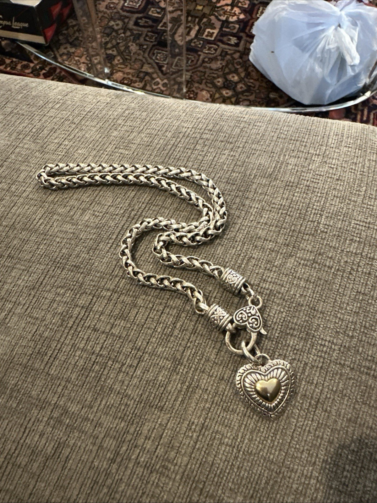 Brighton Roll Style 18” Chain w/ Detachable 1 1/2” Heart Pendant