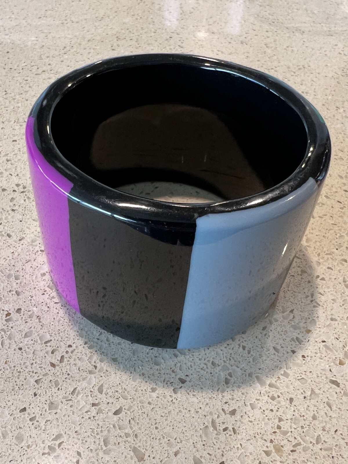 Designer Black/Pink/Green/Grey Resin Bangle, Cuff Ht:5cm, Diam:6.6cm, Dpth:0.8cm