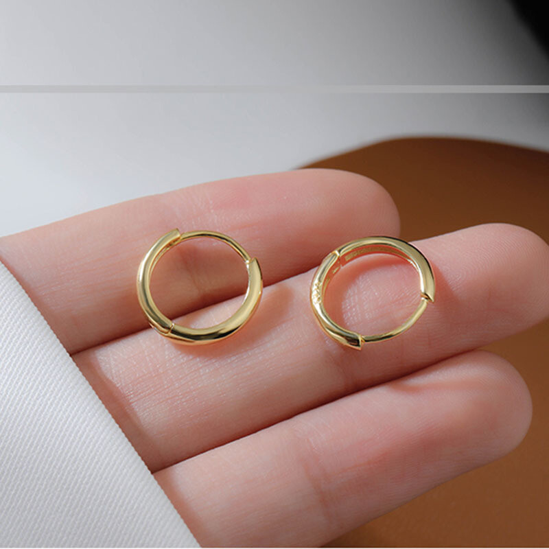 Womens 316L Surgical Steel Round Huggie Hoop Earrings Trendy Jewelry 8-20mm 2Pcs