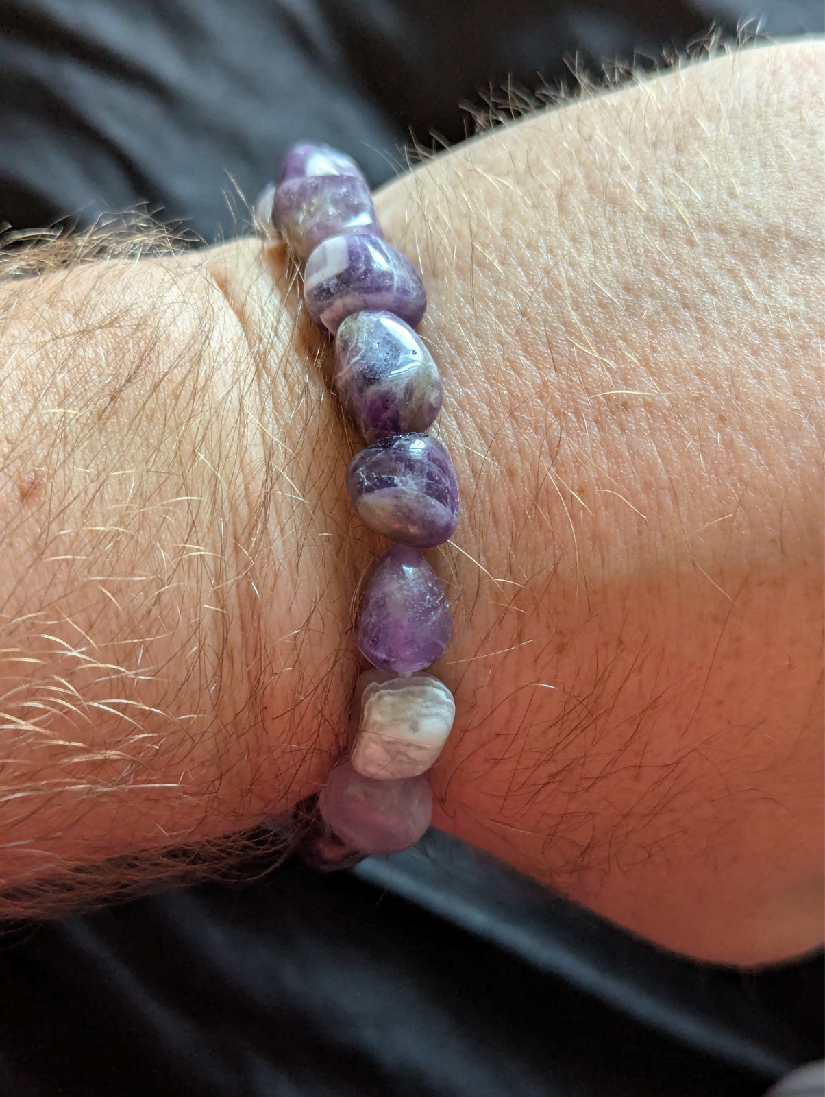 Tumbled Stone Amethyst Bracelet (Elastic)