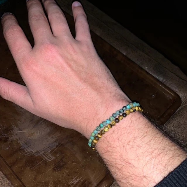 Natural African Turquoise Stretch Bracelet 4mm Beads Reiki Healing Crystal Gifts