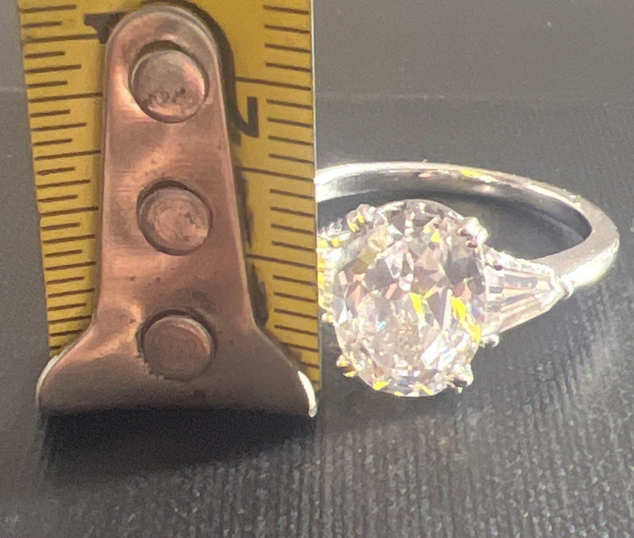 Epiphany QVC Diamonique Oval Cut 100 Facet 5.50 ct tw 925 Ring 10 Bridal Promise