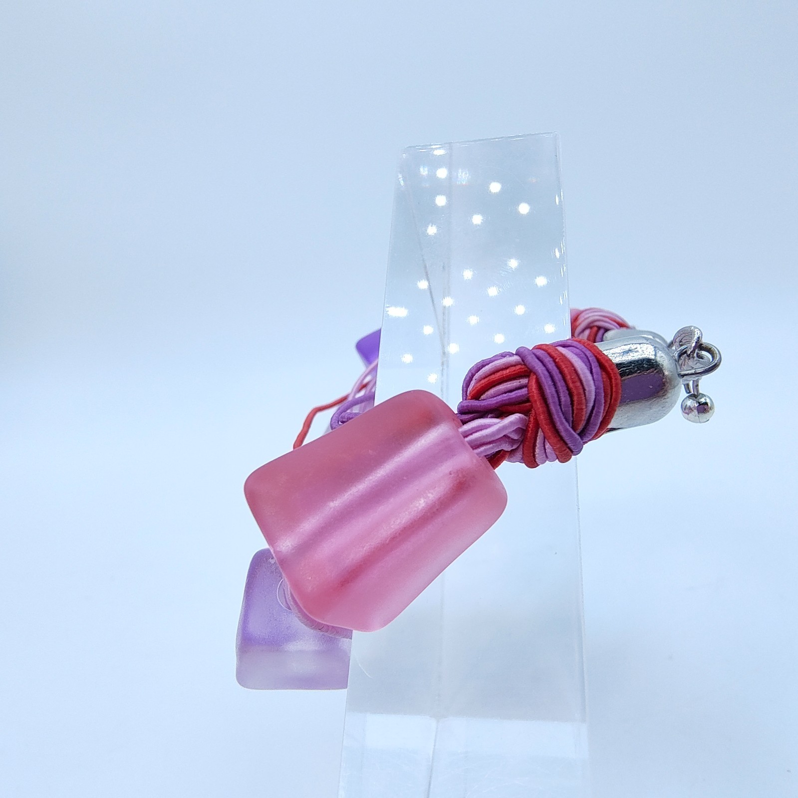 Gimme Gummy Arm Party Bracelet Chunky Color Pop Pink Purple White Kidcore