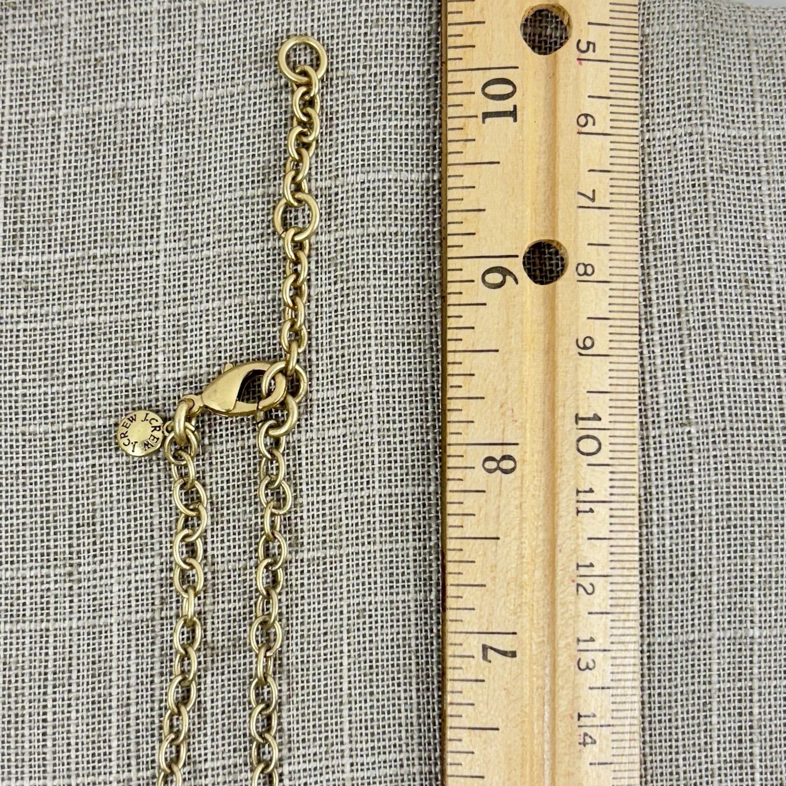 J.Crew Faux Tortoise Shell Brown Acrylic Gold Tone Rhinestone 18″-20″ Necklace
