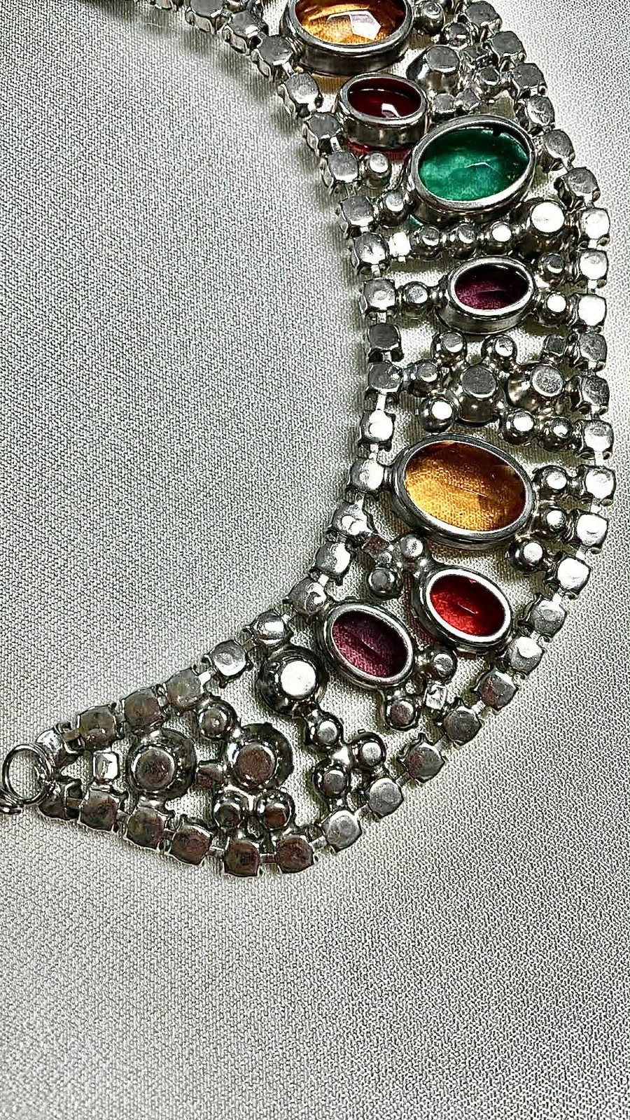 Stunning Multicolored Huge Rhinestone DeLizza & Elster Bib Necklace for KJL (?)