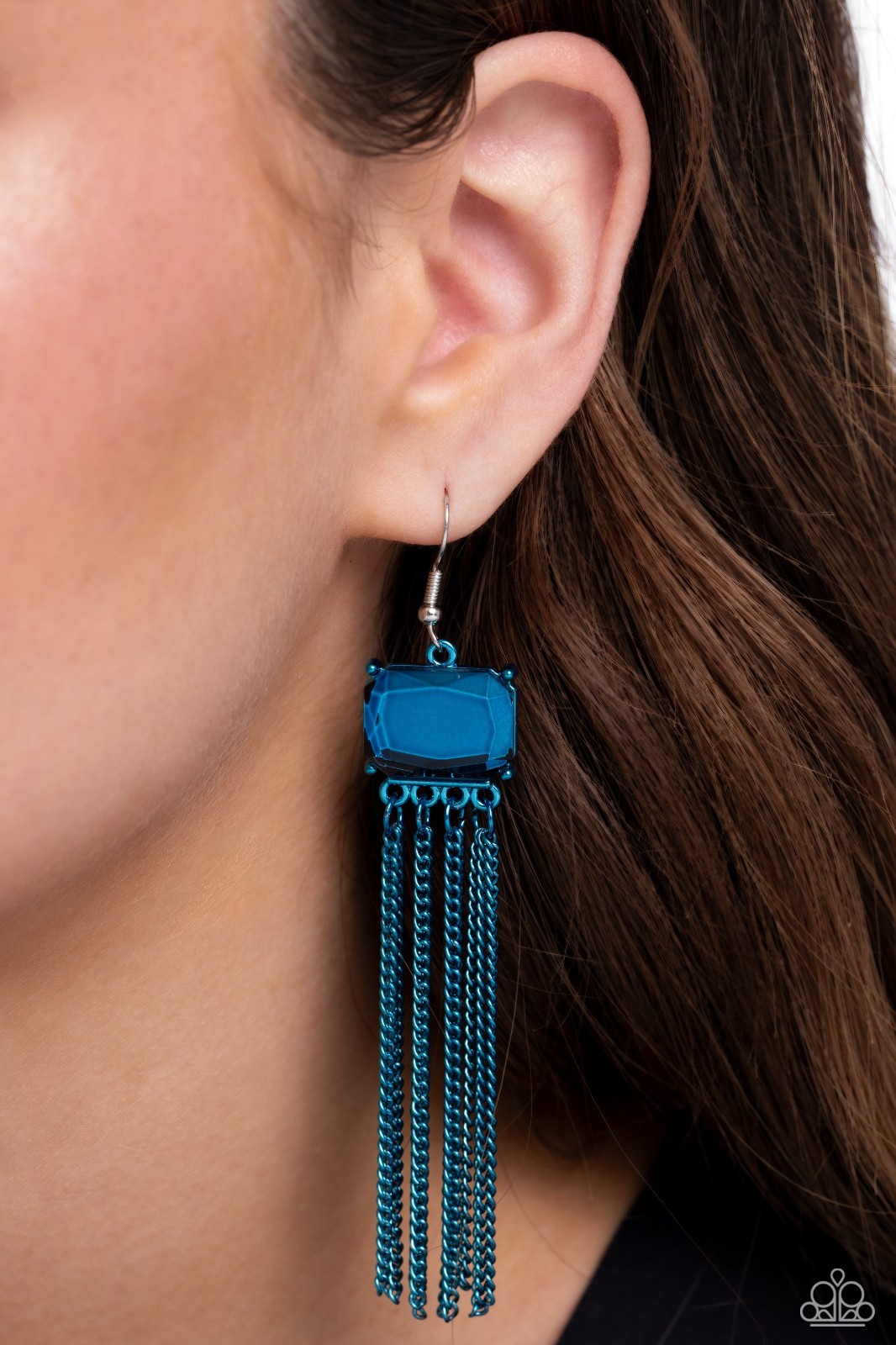 Dreaming Of Tassels Blue Fishhook Earring
