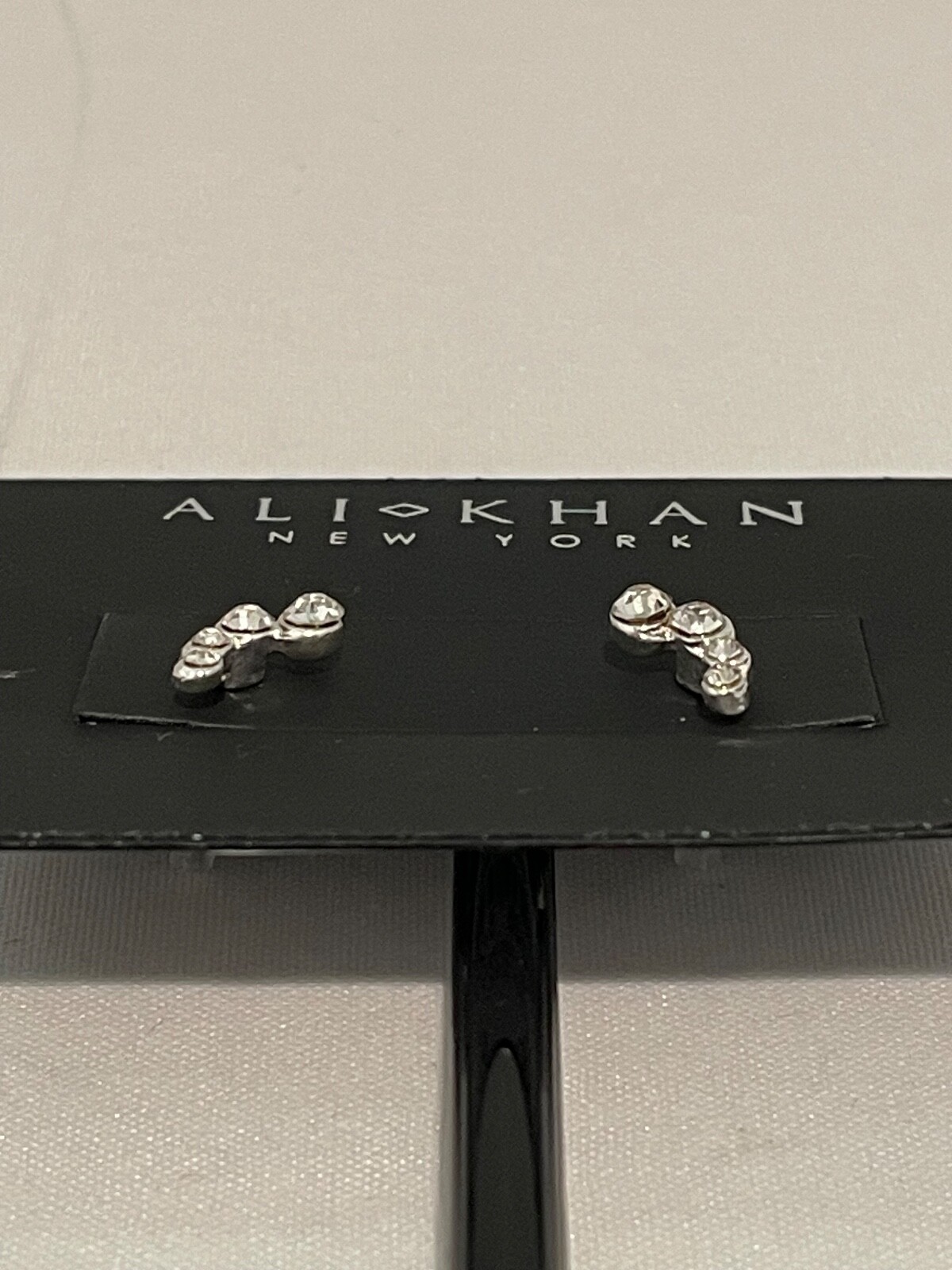 Stud Crystal Earrings by Ali Khan Mini 4 Stones New with Tags Classic Stunning