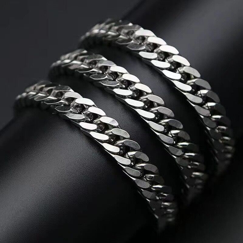 3/5/7/9/11.5mm Men Women Stainless Steel Curb Braided Cuban Chain Diamond Cut