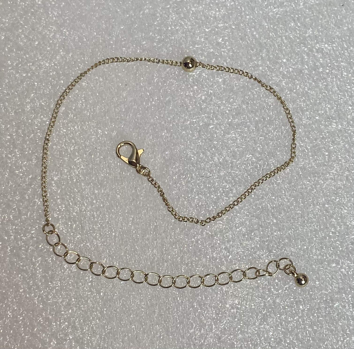 Costume Jewelry Summer Anklet NWOT Adjustable 8.5 11.5 in Gold tone bead Ankle