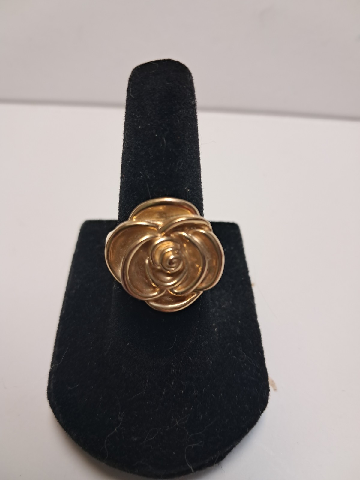 14K Yellow Polished Gold 2.4Grams Blooming Rose Floral Ring Size 5.25 QVC