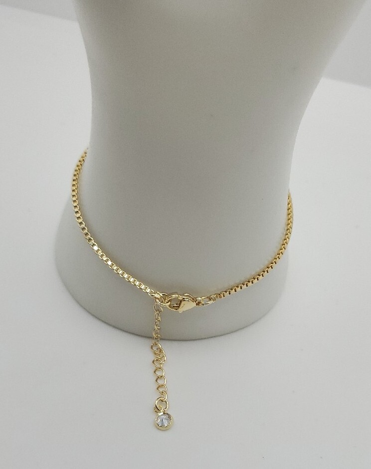 14K Gold -Plated Adjustable Box Chain Bracelet