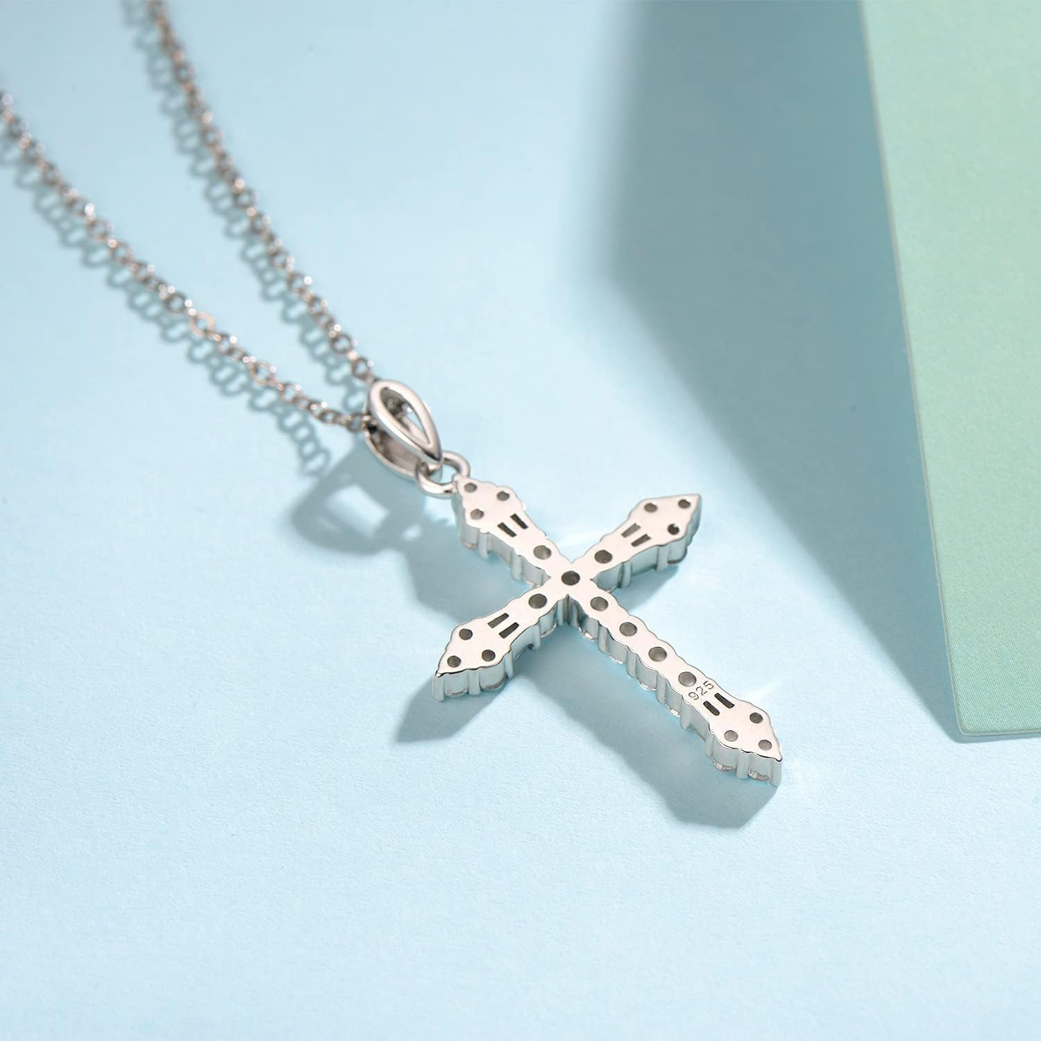 Cross Necklace for Women Sterling Silver Cubic Zirconia Twisted Cross Infinity O