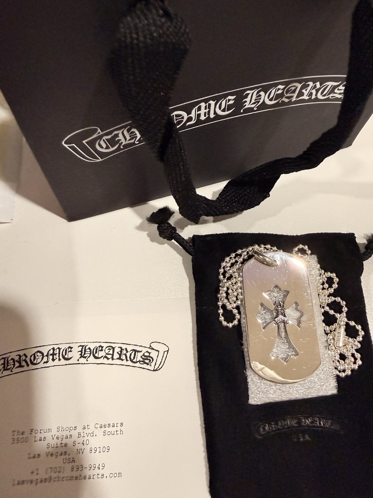 Chrome Hearts Cutout Cross with Dagger Dog Tag