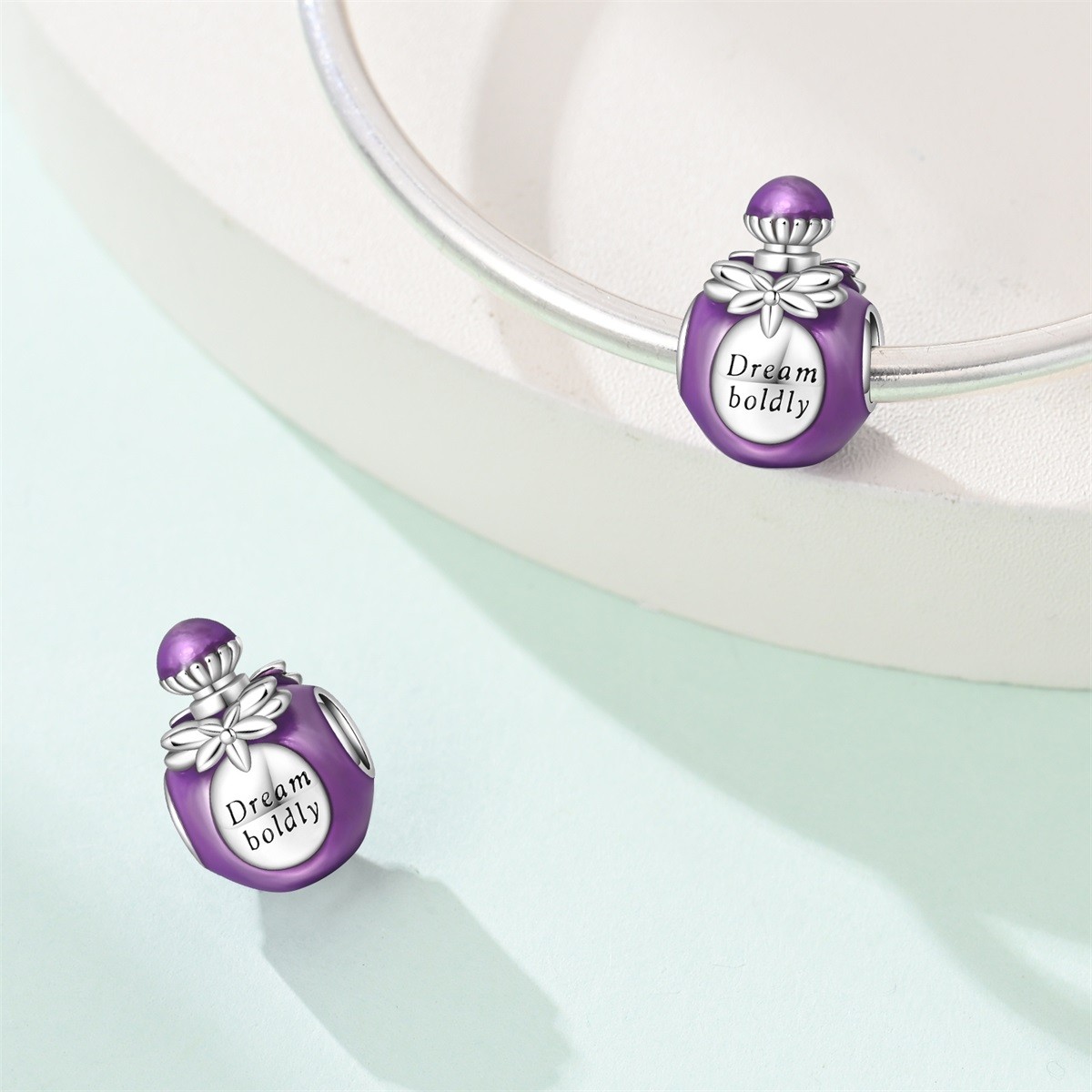 KUNSIR Sterling Silver Perfume Bottle&Weather Charms Pendant for Bracelet Making
