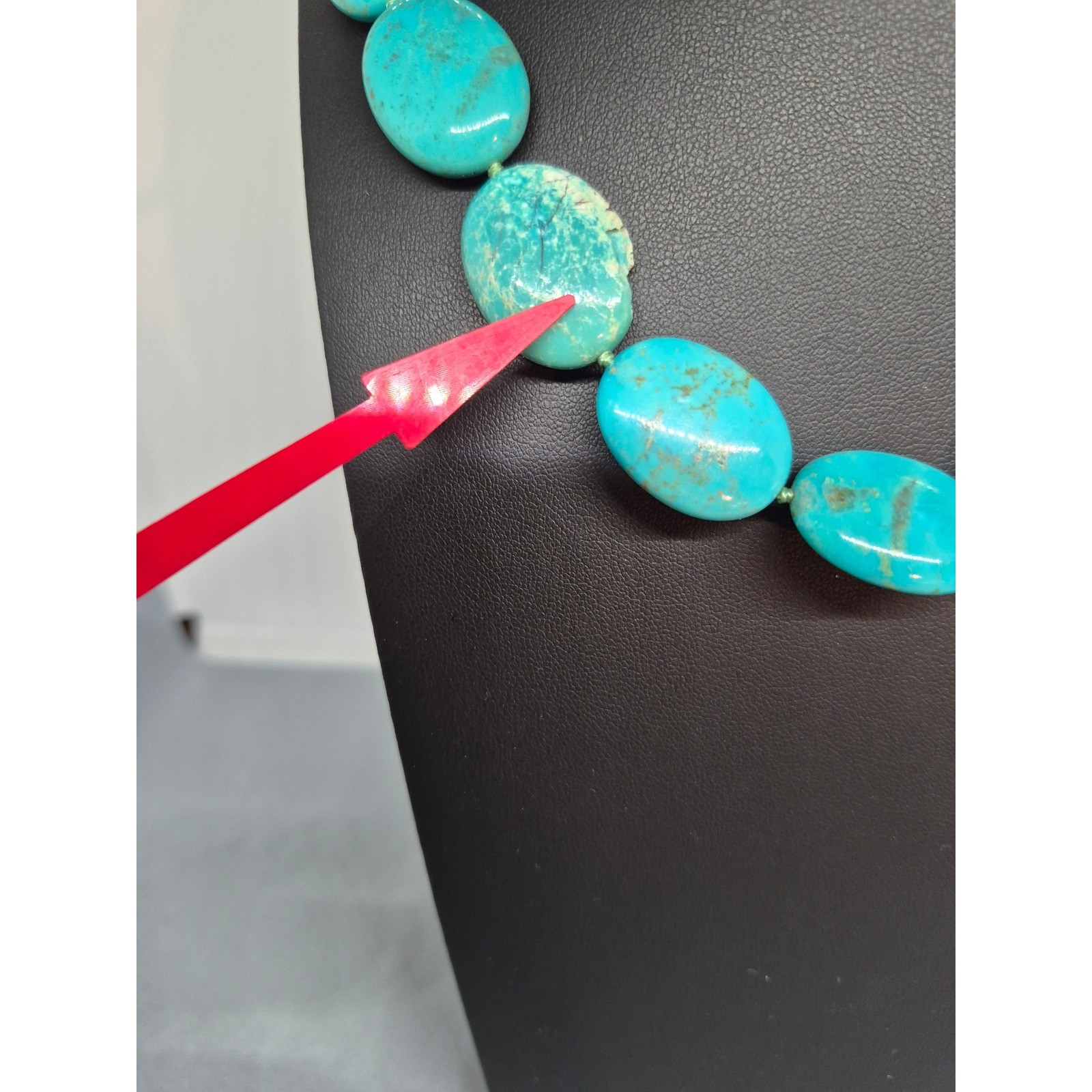 Whitney Kelly Necklace Chunky Turquoise Sterling Silver Oval Star Cutouts Clasp