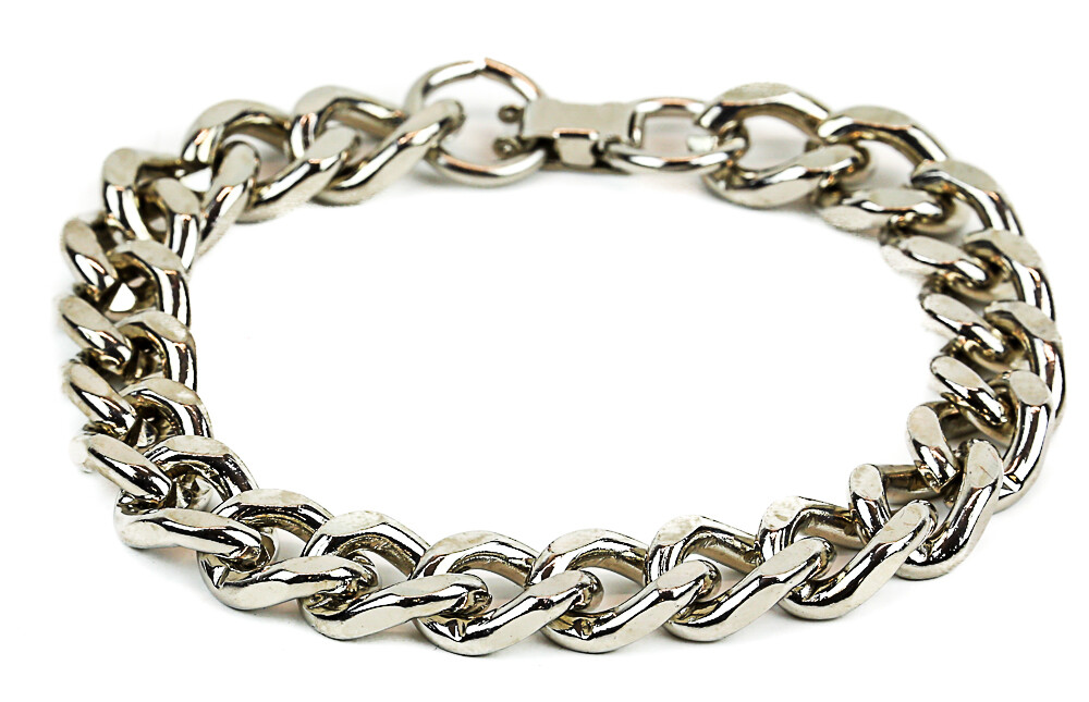 Regular 3 mm Chain Bracelet Silver Punk Goth Wrist Cuff