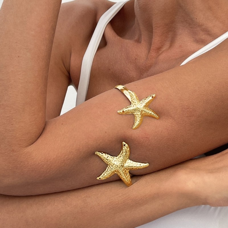 Women Marine Theme Gold Color Arm Chain Arm Bracelet for Casual Formal Outfit