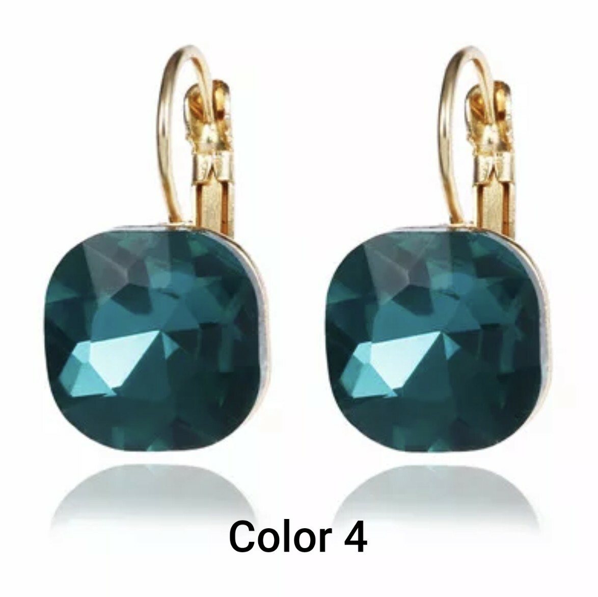 New Fashion Simple Austrian Crystal Dangle Earrings Women Stud Drop Square Ear
