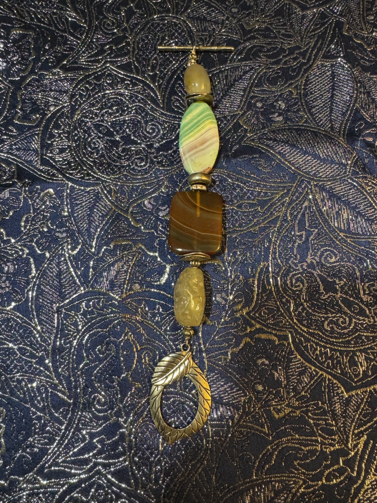 MultiColored Bracelet Stone with Silver Clasp
