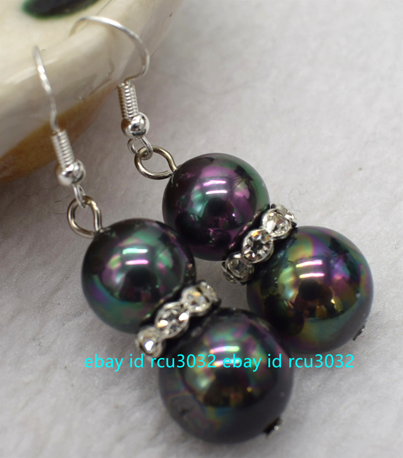 8/10/12/14/16/18/20mm Natural Black Rainbow South Sea Shell Pearl Bracelet 7.5″