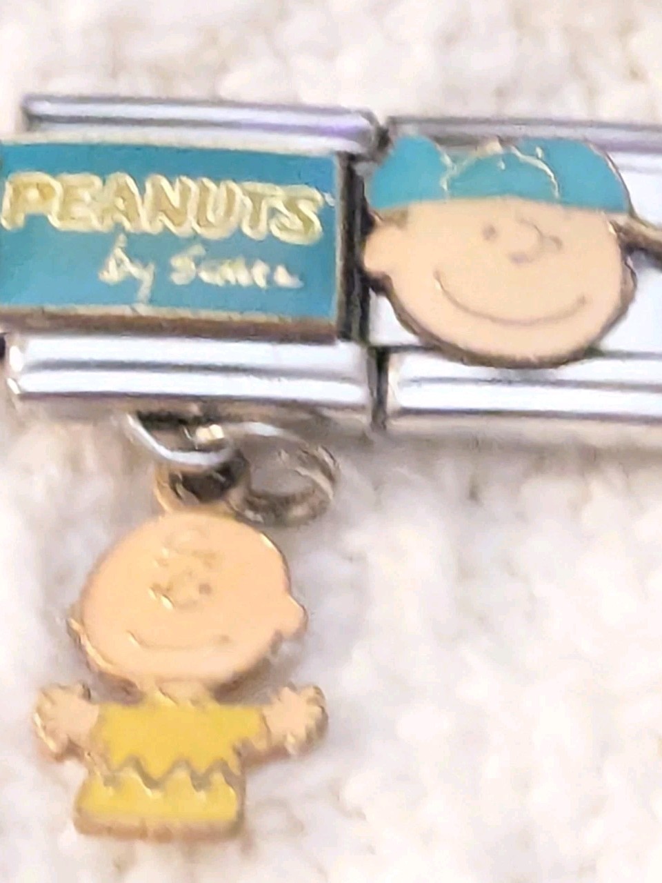 Authentic Casa D’Oro Double Dangle Peanuts Italian Charm Classic 9mm Link R219