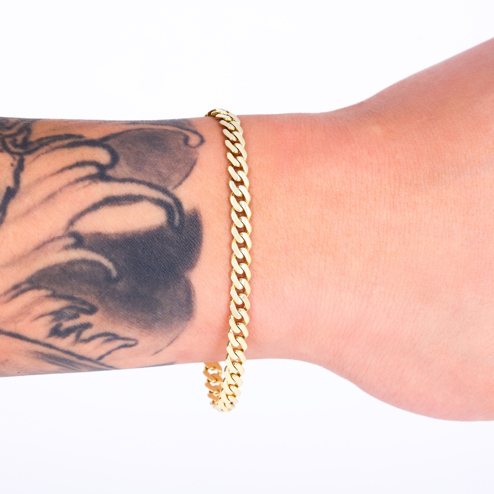 10K Yellow Gold Miami Cuban 5mm Monaco Chain Bracelet Mens Womens 6″ 7″ 8″ 9″