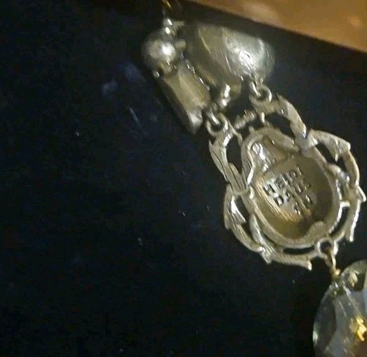 Heidi Daus Scarab Beetle Necklace Earrings Crystal Egyptian Revival Very Rare