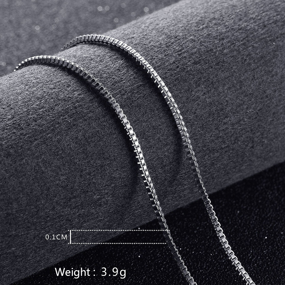 925 Silver Box Chain Necklace w/ Lobster Lock Men’s Women’s Jewelry 16-24″ New