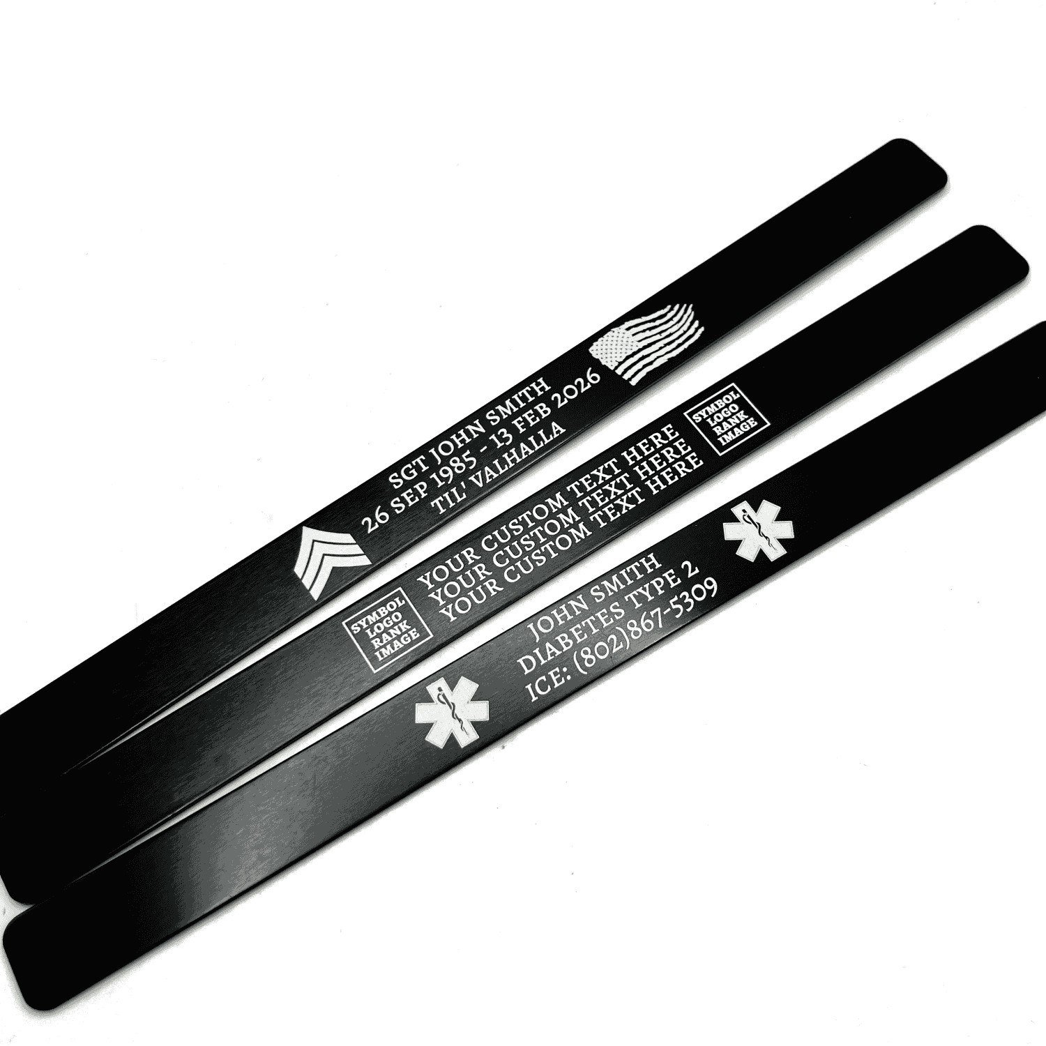 Personalized Memorial Bracelet Cuff Emotional Support Medical Alert Aluminum