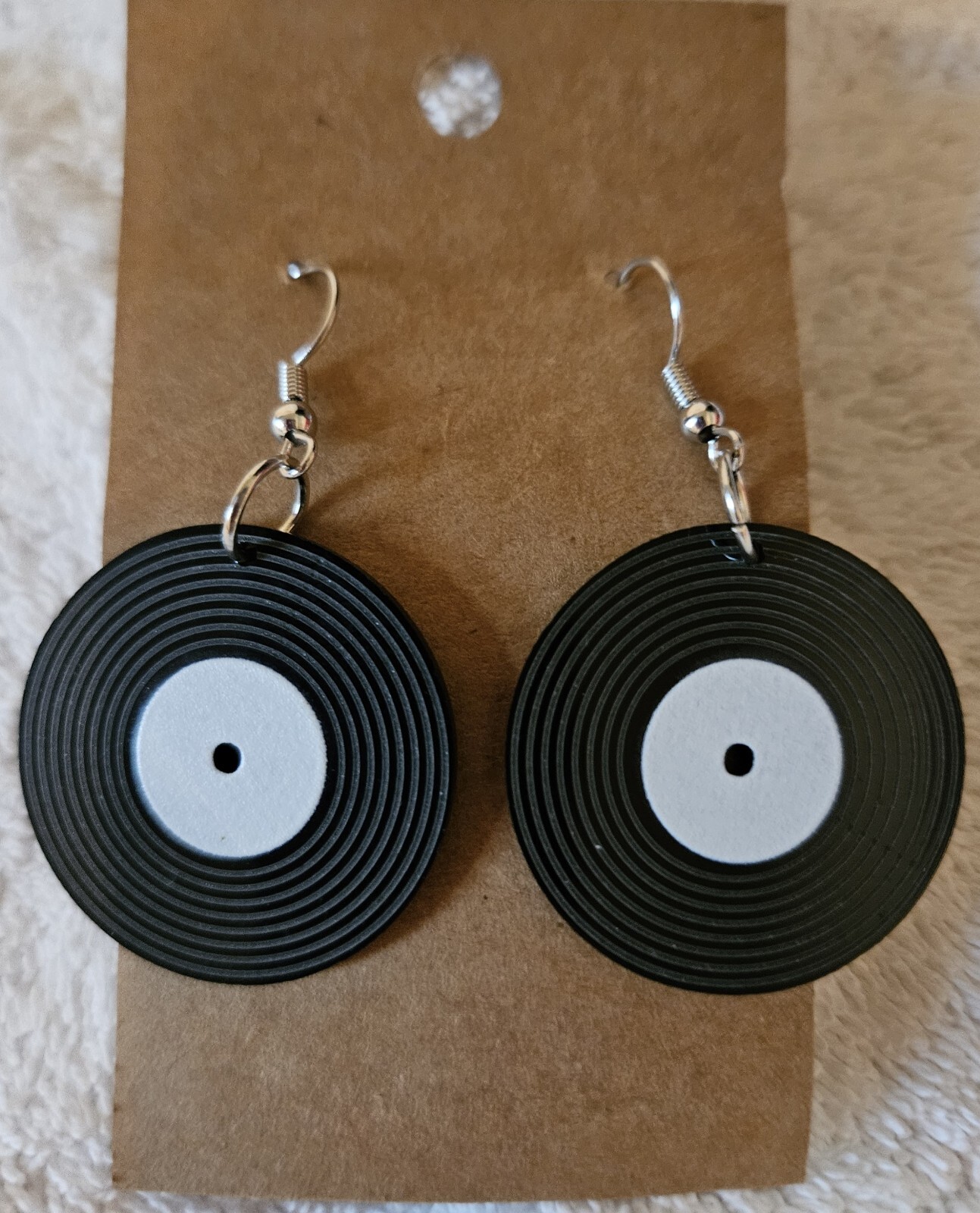 ACRYLIC RECORD 32MM EARRINGS! HANDMADE! MUST HAVE! ADORABLE!