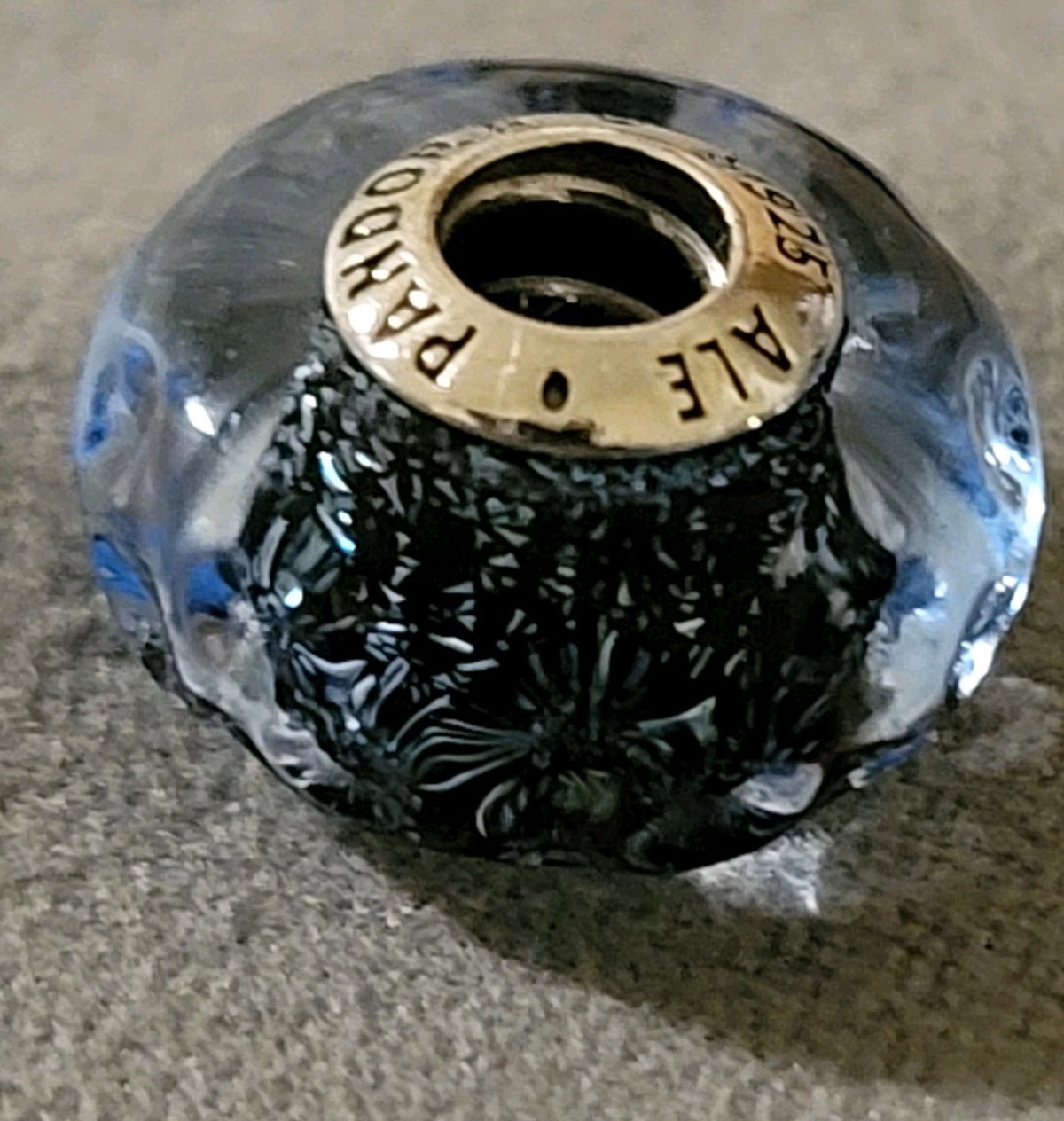 PANDORA Wavy Dark Blue Murano Glass Ocean Charm