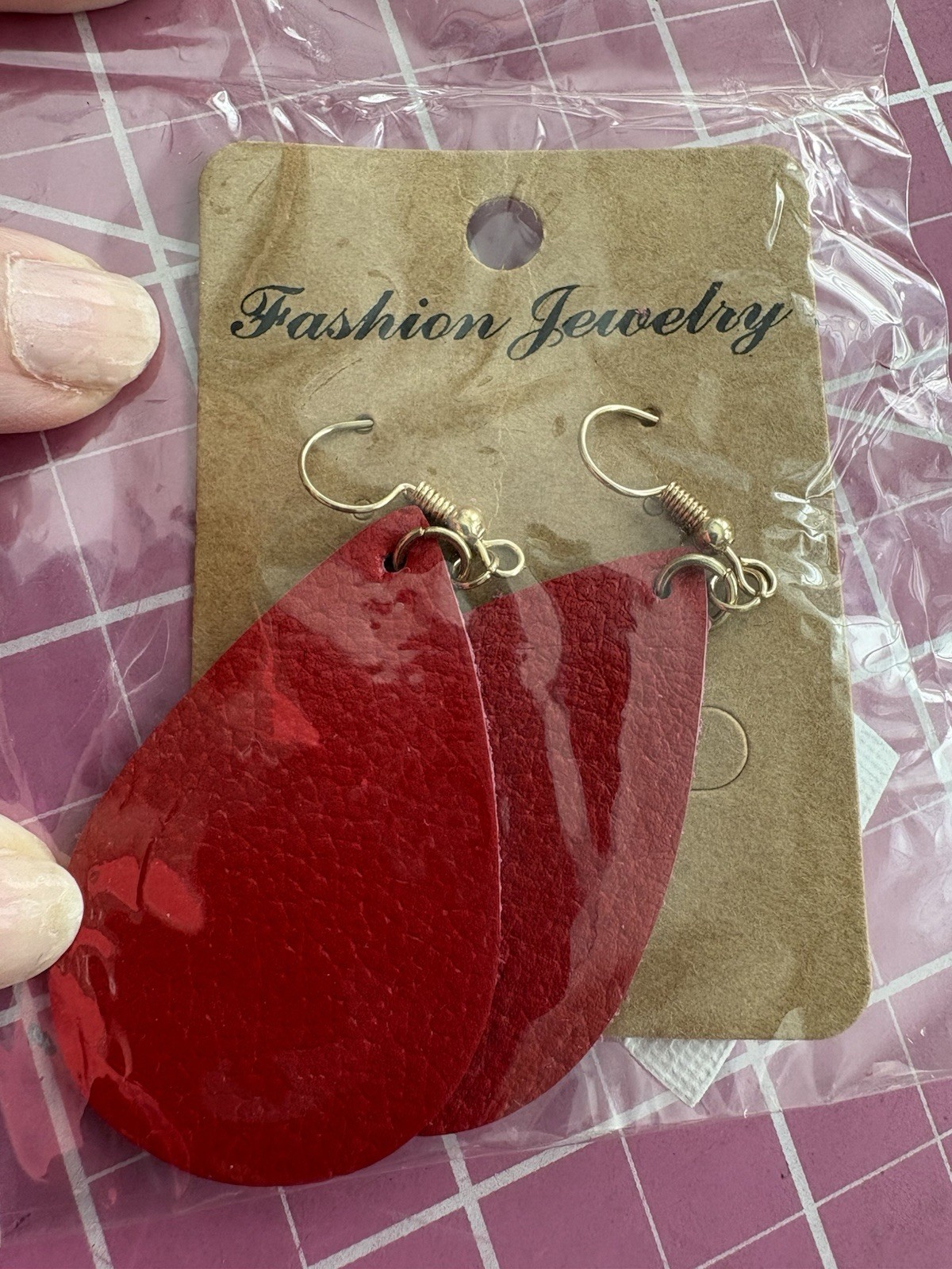 PU Leather Teardrop Earrings – Beautiful Colors – Great Gift Idea