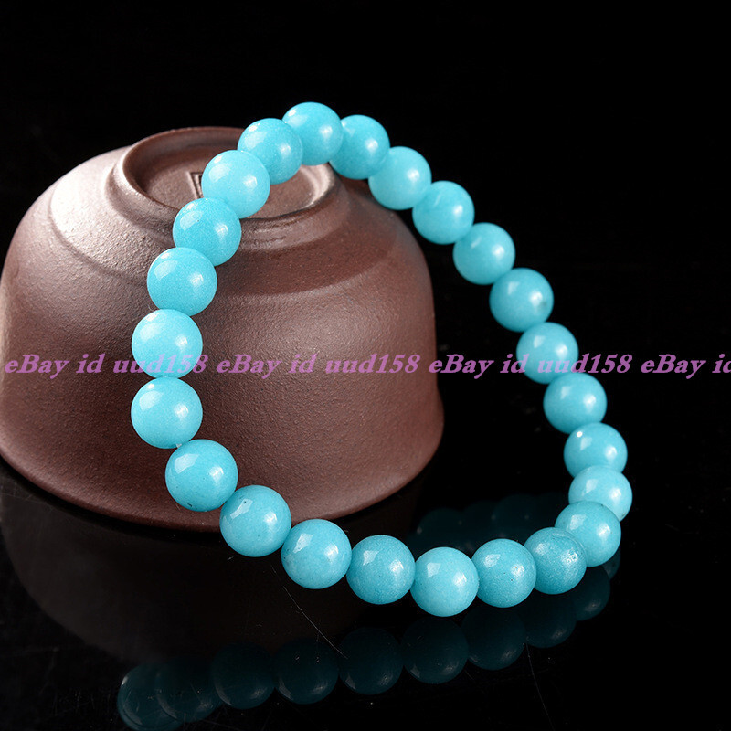 8mm Fashion Brazilian Amazonite Round Gemstone Beads Stretchable Bracelet 7.5”