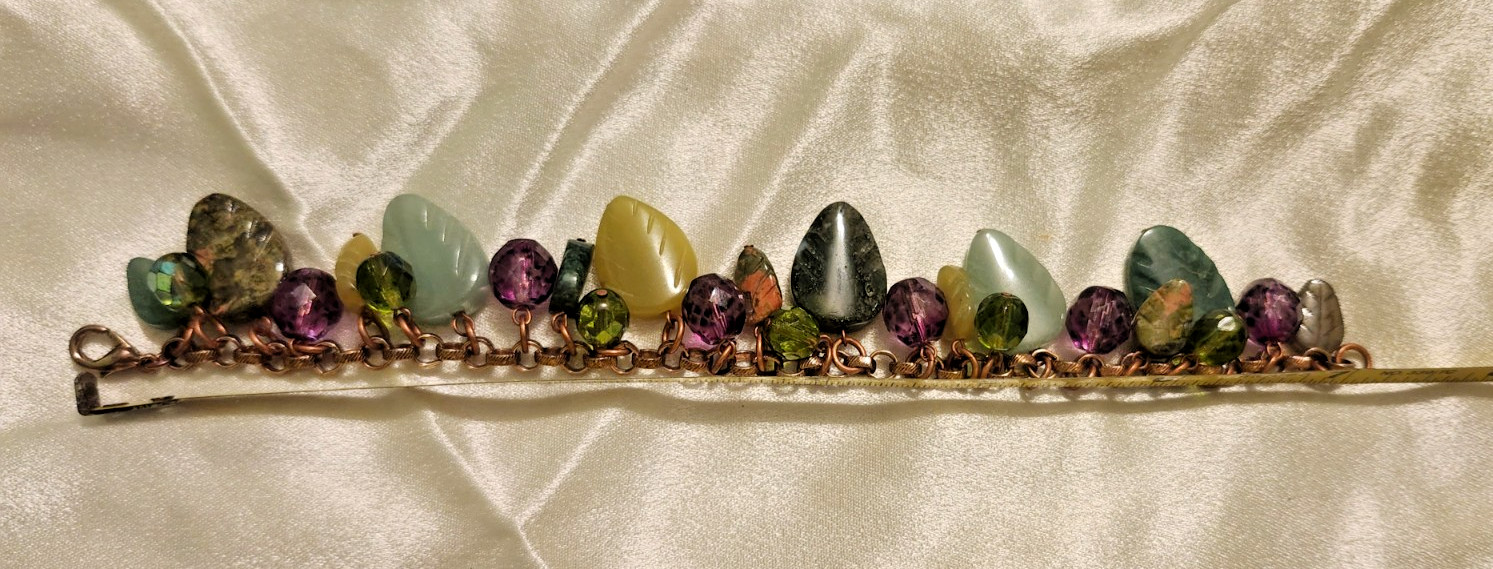 RJ Graziano Vintage Gold-Tone Bracelet – Multicolored Semi-Precious Stones