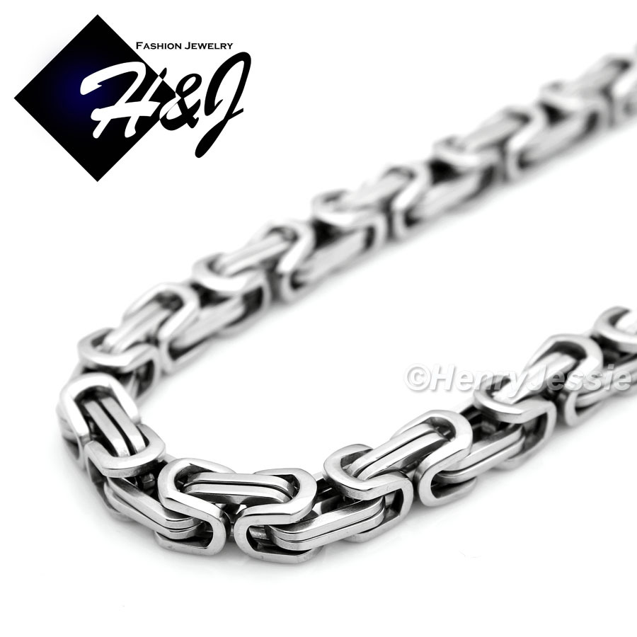 18-40″MEN’s Stainless Steel HEAVY WIDE 9mm Silver Byzantine Box Chain Necklace