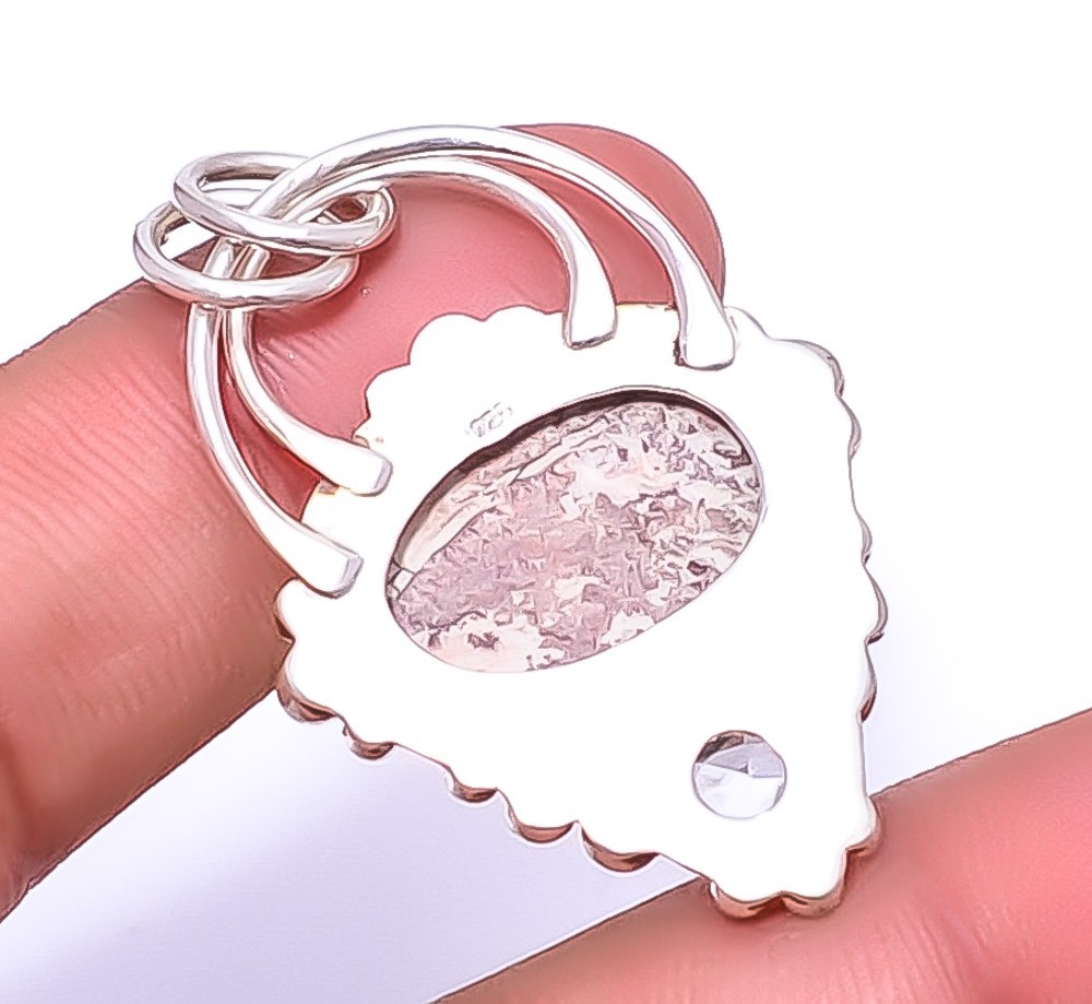 Sonoran Dendritic Jasper Gemstone 925 Sterling Silver Pendant 1.79″ A359