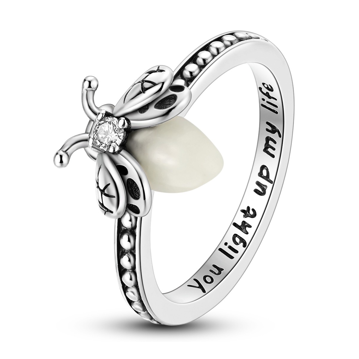LAZA 925 Sterling Silver Luminous Firefly Finger Ring AAA CZ Women Jewelry
