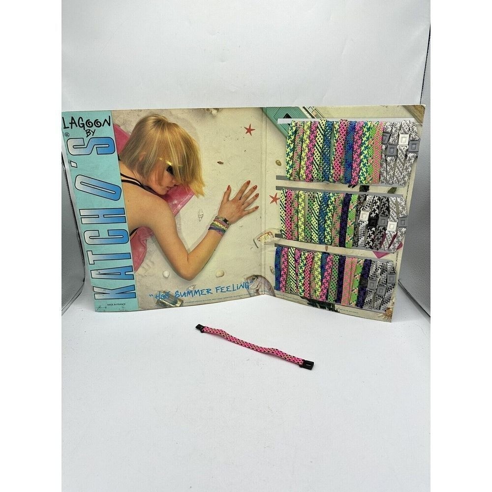 Vintage Katcho’s Bracelet Adult Unisex Surf Skate Braided Wrap Pink / Multi