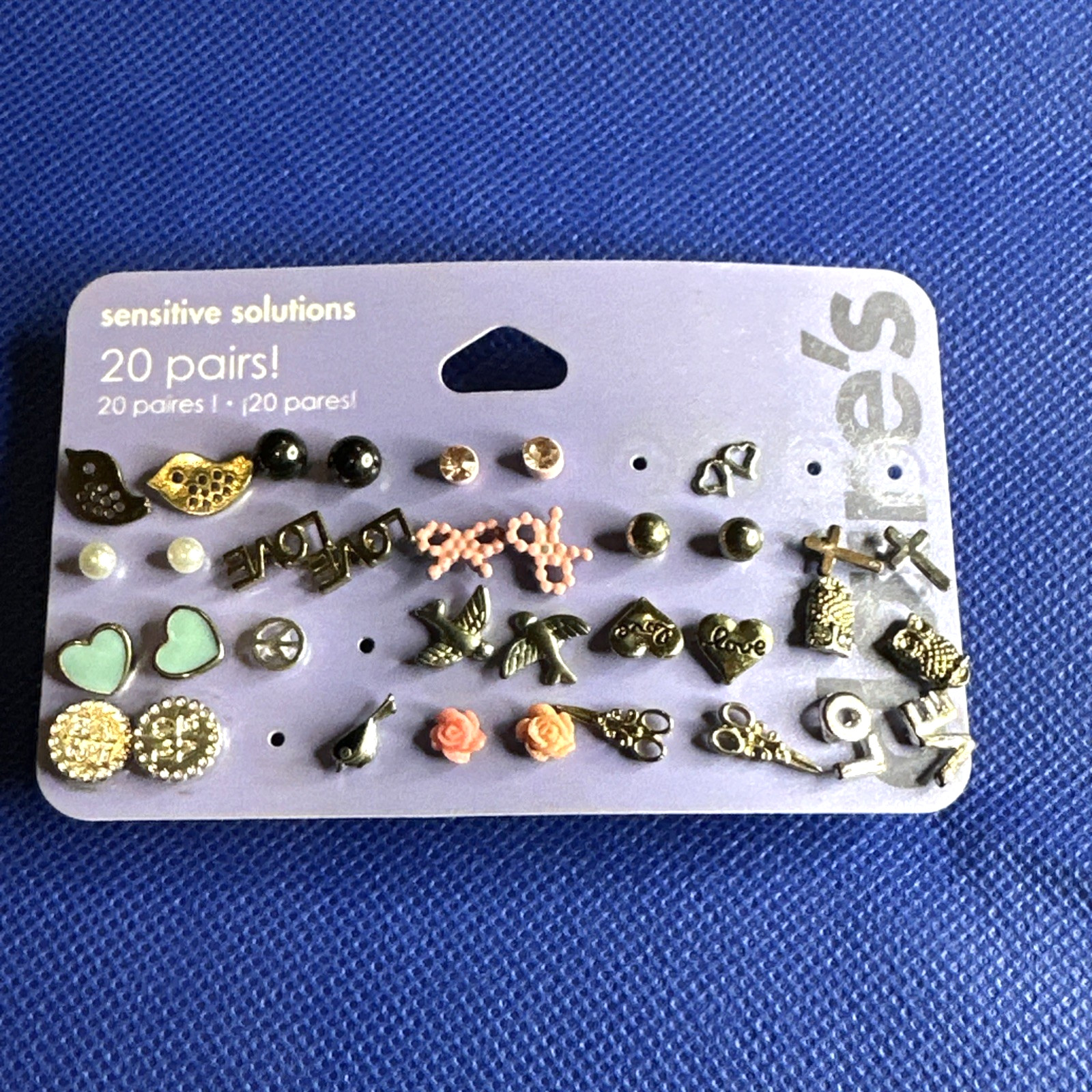 Claire’s Sensitive Solutions Earrings 32 Pairs + 6 Singles + Cubic Zirconia Stud